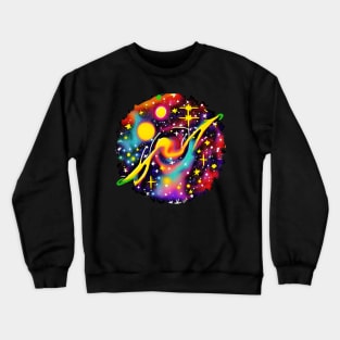 Abstract Colorful Cosmic Circle Crewneck Sweatshirt